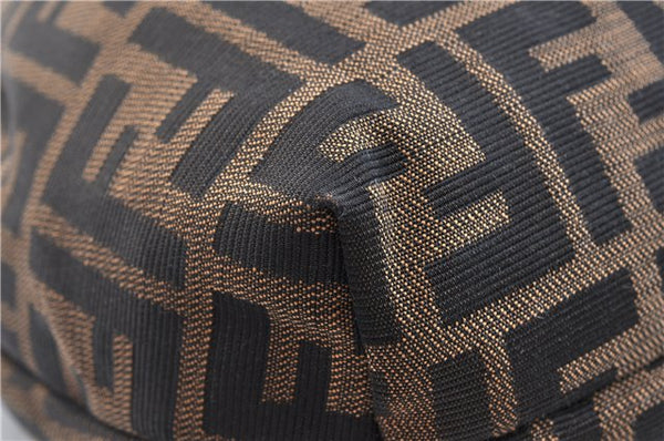 Authentic FENDI Zucca Vintage Shoulder Tote Bag Purse Canvas Brown 6624F