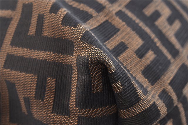 Authentic FENDI Zucca Vintage Shoulder Tote Bag Purse Canvas Brown 6624F