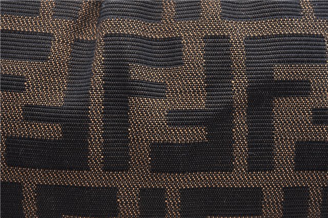 Authentic FENDI Zucca Vintage Shoulder Tote Bag Purse Canvas Brown 6624F
