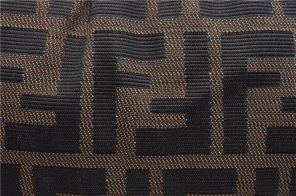 Authentic FENDI Zucca Vintage Shoulder Tote Bag Purse Canvas Brown 6624F