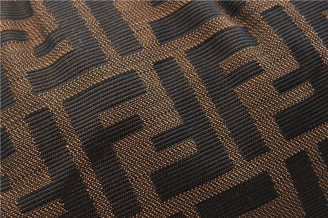 Authentic FENDI Zucca Vintage Shoulder Tote Bag Purse Canvas Brown 6624F