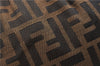 Authentic FENDI Zucca Vintage Shoulder Tote Bag Purse Canvas Brown 6624F
