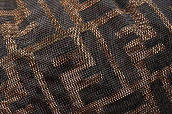 Authentic FENDI Zucca Vintage Shoulder Tote Bag Purse Canvas Brown 6624F