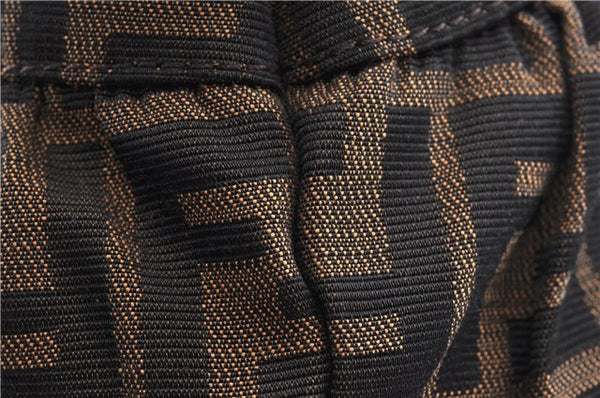 Authentic FENDI Zucca Vintage Shoulder Tote Bag Purse Canvas Brown 6624F
