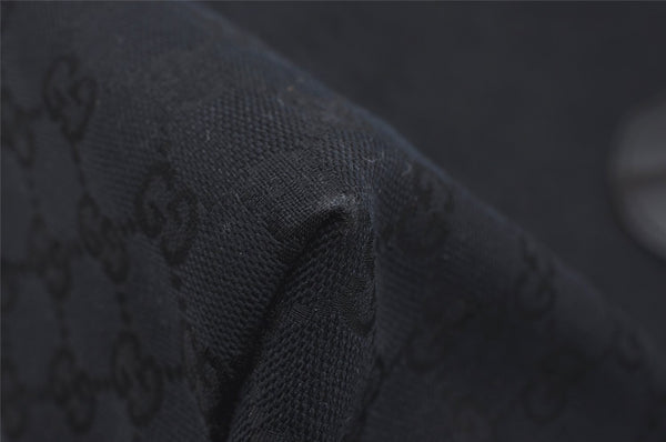 Authentic GUCCI Jolie Shoulder Tote Bag GG Canvas Enamel 211975 Black 6624I