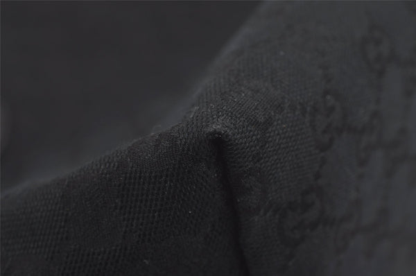 Authentic GUCCI Jolie Shoulder Tote Bag GG Canvas Enamel 211975 Black 6624I