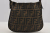 Authentic FENDI Vintage Zucca Shoulder Hand Bag Purse Nylon Leather Brown 6625I