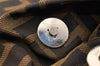 Authentic FENDI Vintage Zucca Shoulder Hand Bag Purse Nylon Leather Brown 6625I