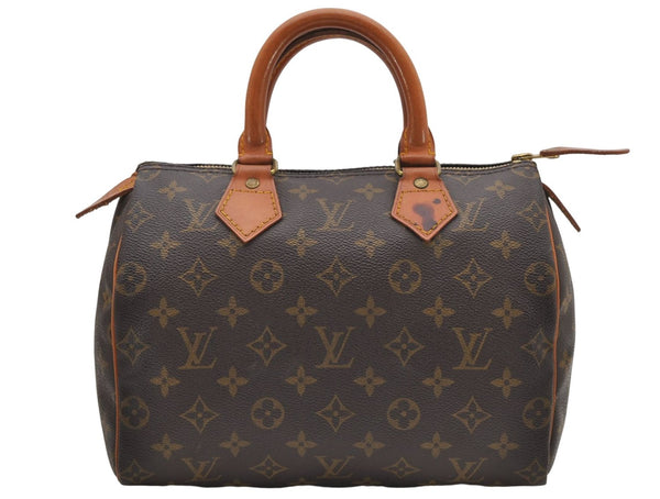 Authentic Louis Vuitton Monogram Speedy 25 Boston Hand Bag M41528 LV 6626D