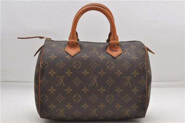 Authentic Louis Vuitton Monogram Speedy 25 Boston Hand Bag M41528 LV 6626D