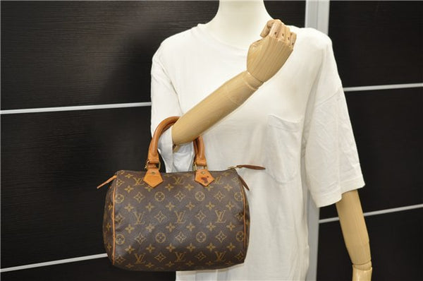 Authentic Louis Vuitton Monogram Speedy 25 Boston Hand Bag M41528 LV 6626D