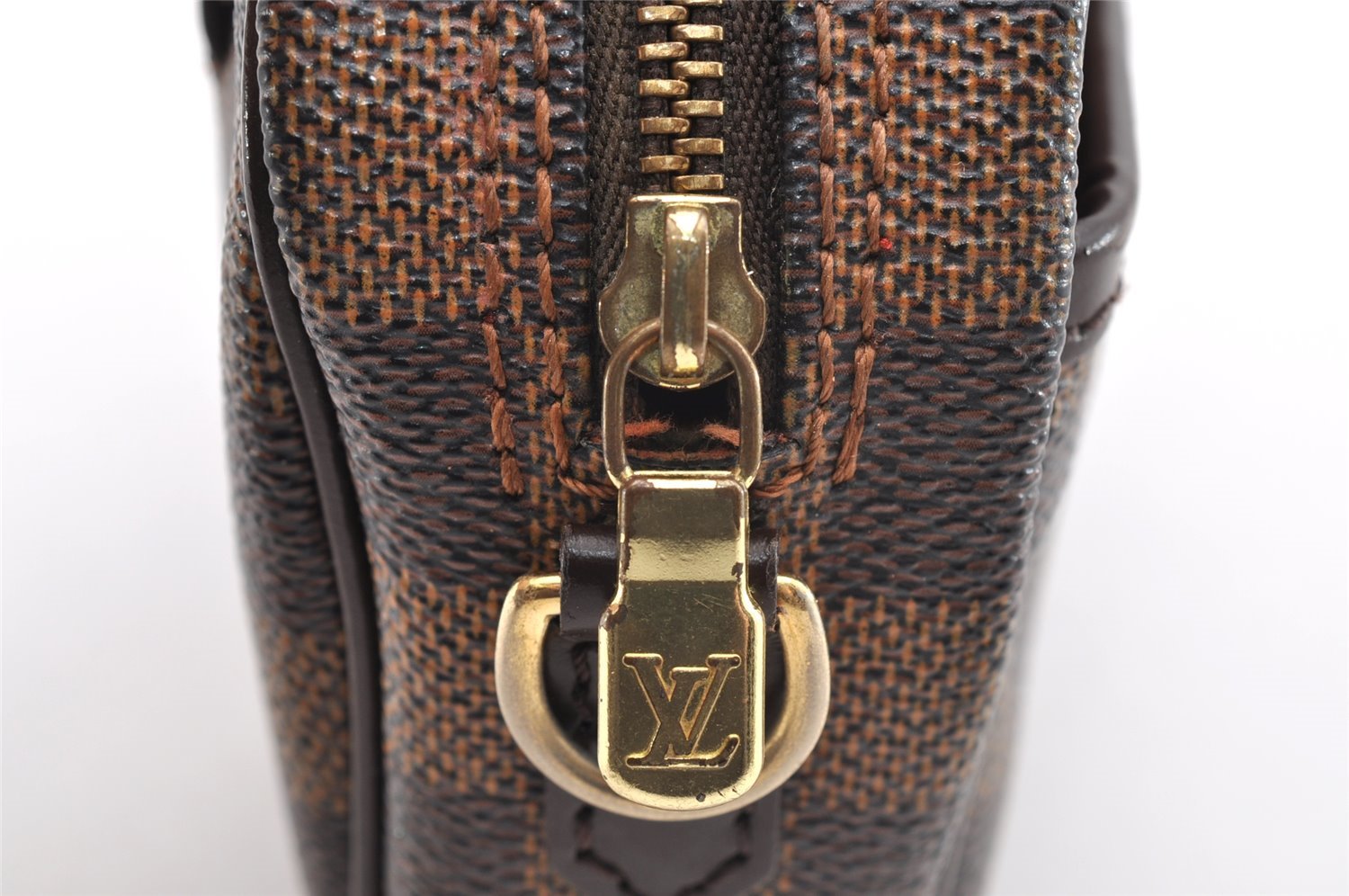 Authentic Louis Vuitton Damier Pochette Ipanema Shoulder Bag N51296 Junk 6627I