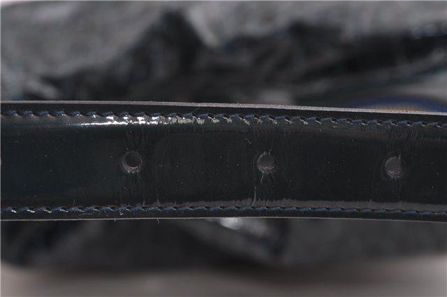 Authentic GUCCI Shoulder Bag Horsebit Motif Enamel Leather 145764 Green 6628F