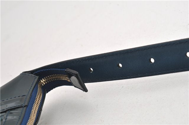 Authentic GUCCI Shoulder Bag Horsebit Motif Enamel Leather 145764 Green 6628F