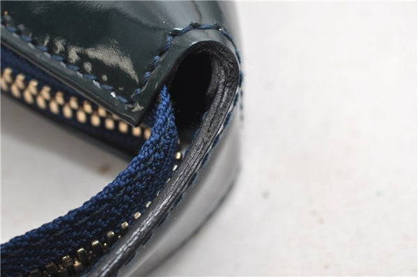 Authentic GUCCI Shoulder Bag Horsebit Motif Enamel Leather 145764 Green 6628F