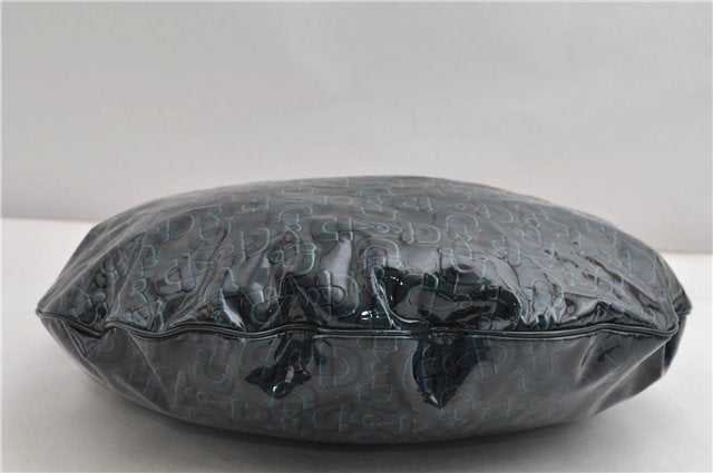 Authentic GUCCI Shoulder Bag Horsebit Motif Enamel Leather 145764 Green 6628F