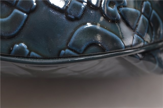 Authentic GUCCI Shoulder Bag Horsebit Motif Enamel Leather 145764 Green 6628F