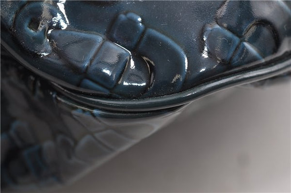 Authentic GUCCI Shoulder Bag Horsebit Motif Enamel Leather 145764 Green 6628F