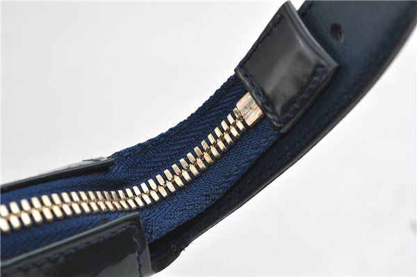 Authentic GUCCI Shoulder Bag Horsebit Motif Enamel Leather 145764 Green 6628F