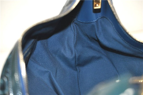 Authentic GUCCI Shoulder Bag Horsebit Motif Enamel Leather 145764 Green 6628F