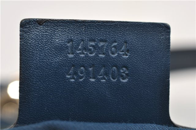 Authentic GUCCI Shoulder Bag Horsebit Motif Enamel Leather 145764 Green 6628F