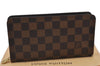 Authentic Louis Vuitton Damier Porte Monnaie Zip Purse Wallet N61728 LV 6630I