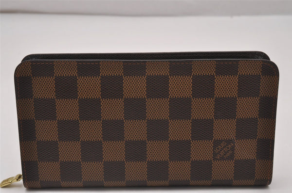 Authentic Louis Vuitton Damier Porte Monnaie Zip Purse Wallet N61728 LV 6630I