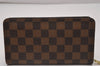 Authentic Louis Vuitton Damier Porte Monnaie Zip Purse Wallet N61728 LV 6630I