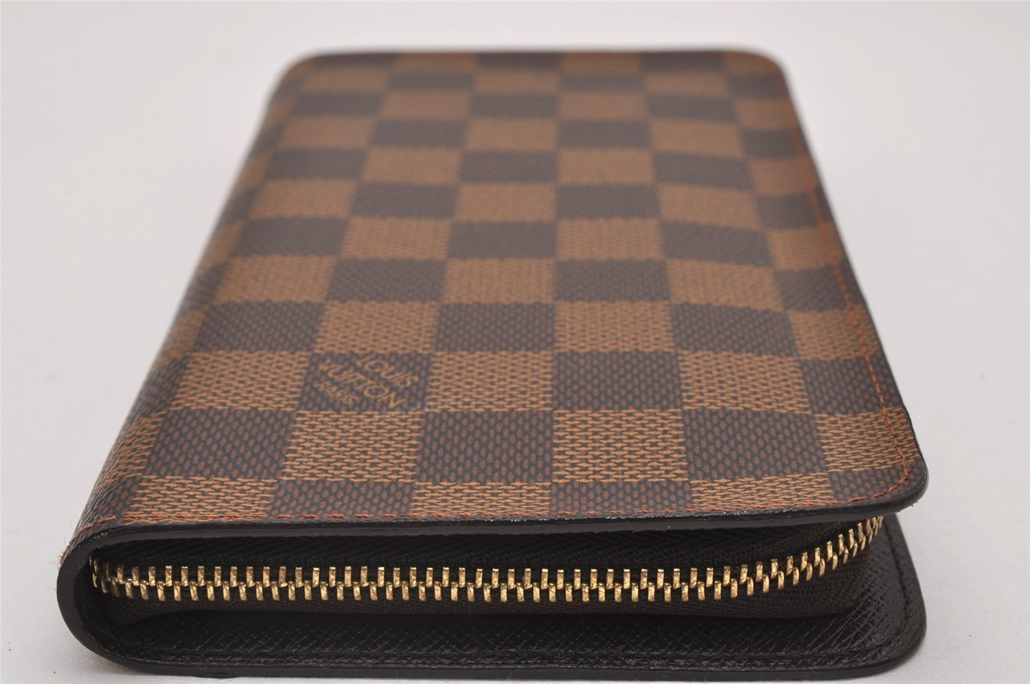 Authentic Louis Vuitton Damier Porte Monnaie Zip Purse Wallet N61728 LV 6630I