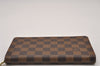 Authentic Louis Vuitton Damier Porte Monnaie Zip Purse Wallet N61728 LV 6630I