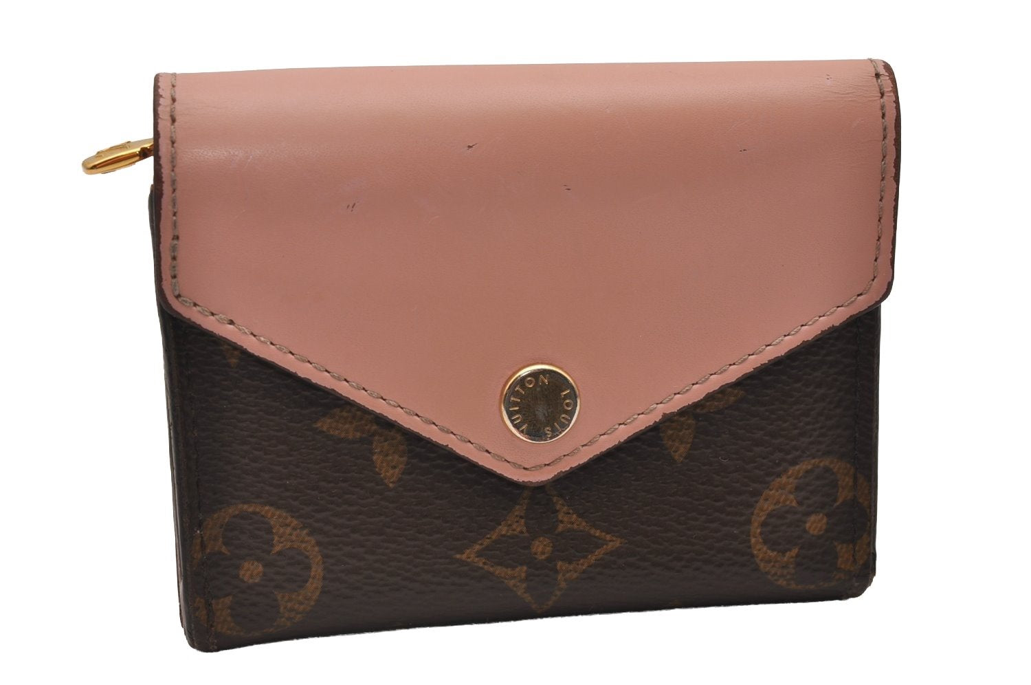 Authentic Louis Vuitton Monogram Portefeuille Zoe Wallet Pink M62933 LV 6631I