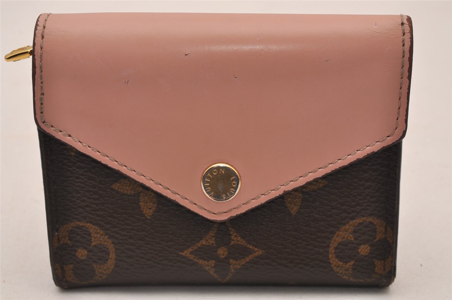 Authentic Louis Vuitton Monogram Portefeuille Zoe Wallet Pink M62933 LV 6631I