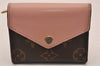 Authentic Louis Vuitton Monogram Portefeuille Zoe Wallet Pink M62933 LV 6631I