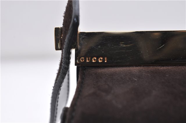 Authentic GUCCI Shoulder Hand Bag Purse Suede Leather Brown Junk 6632C