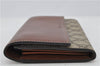 Authentic GUCCI Long Wallet Purse GG PVC Leather 410100 Brown 6632F