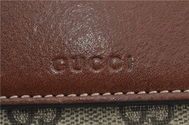 Authentic GUCCI Long Wallet Purse GG PVC Leather 410100 Brown 6632F