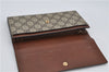 Authentic GUCCI Long Wallet Purse GG PVC Leather 410100 Brown 6632F