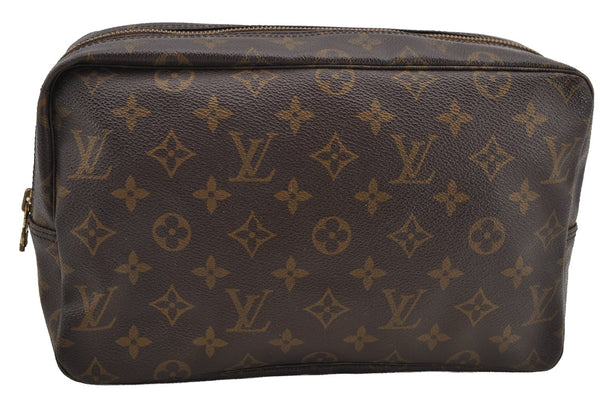 Auth Louis Vuitton Monogram Trousse Toilette 28 Clutch Hand Bag M47522 LV 6632I