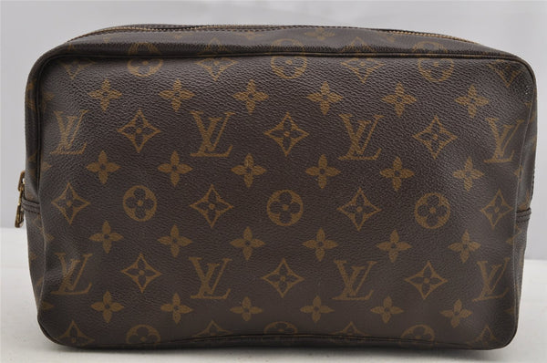 Auth Louis Vuitton Monogram Trousse Toilette 28 Clutch Hand Bag M47522 LV 6632I