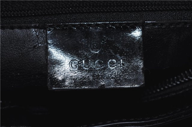 Authentic GUCCI Shoulder Bag Purse Satin Leather 0013015 Black 6633C