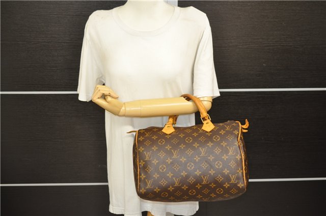 Authentic Louis Vuitton Monogram Speedy 30 Hand Boston Bag M41526 LV 6633D