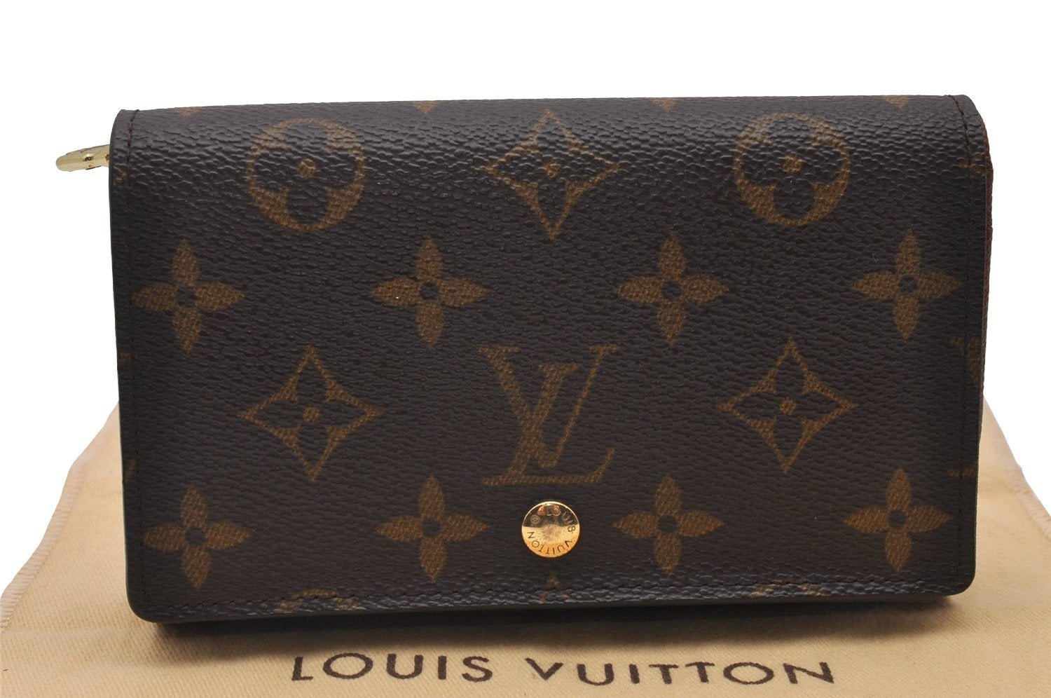 Auth Louis Vuitton Monogram Porte Monnaie Billets Tresor Wallet M61730 LV 6633I