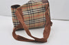 Authentic Burberrys Nova Check Canvas Leather Backpack Drawstring Beige 6634I