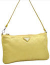 Authentic PRADA Nylon Tessuto Leather Shoulder Hand Bag Pouch Purse Yellow 6636E