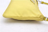 Authentic PRADA Nylon Tessuto Leather Shoulder Hand Bag Pouch Purse Yellow 6636E