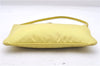 Authentic PRADA Nylon Tessuto Leather Shoulder Hand Bag Pouch Purse Yellow 6636E