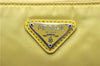 Authentic PRADA Nylon Tessuto Leather Shoulder Hand Bag Pouch Purse Yellow 6636E