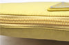 Authentic PRADA Nylon Tessuto Leather Shoulder Hand Bag Pouch Purse Yellow 6636E