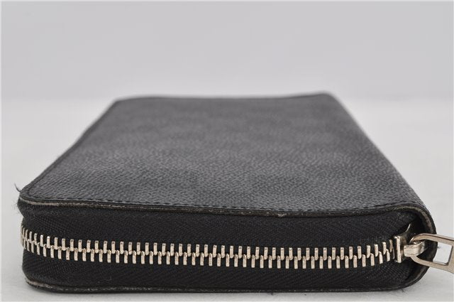 Authentic Louis Vuitton Damier Graphite Zippy Organizer Wallet N63077 LV 6636F