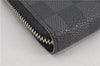 Authentic Louis Vuitton Damier Graphite Zippy Organizer Wallet N63077 LV 6636F